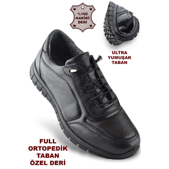909 Tam Ortopedik Taban Hakiki Deri Erkek Ayakkabı Kadın Ayakkabı Kaymaz Taban Unisex Ayakkabı Lastikli Bağcık