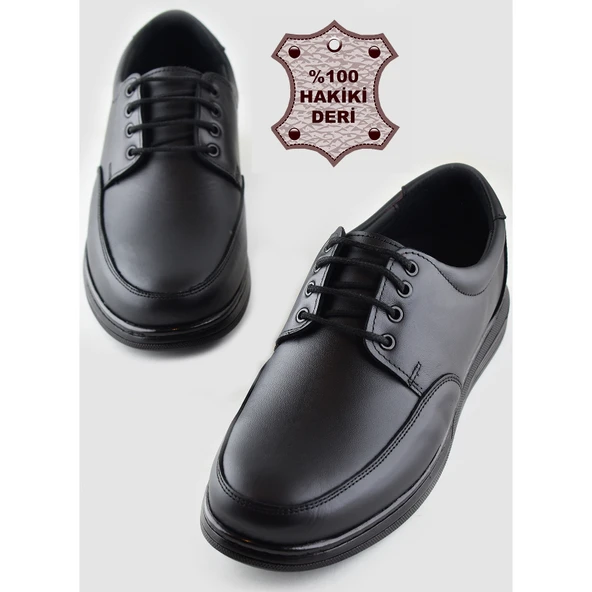 TAB401 Ortopedik Topuk Masajlı Hakiki Deri Kışlık Erkek Ayakkabı Kauçuk Taban - 5