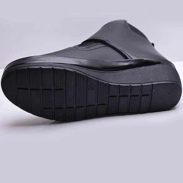 140 Ortopedik Taban Cırtlı Siyah Anne Botu Kadın Bot Postal Çizme - 5