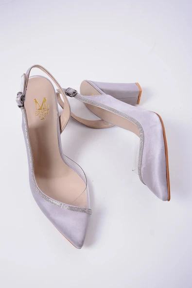 1661 Saten Kadın Topuklu Ayakkabı Abiye Düğün Nişan Ayakkabısı - 12