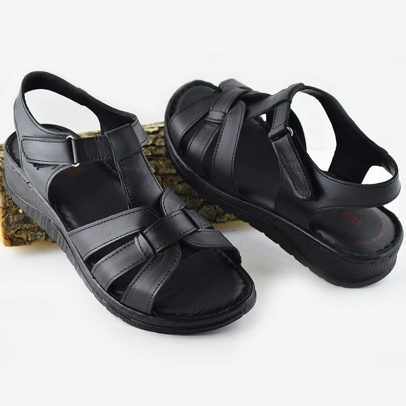 8150 TAM ORTOPEDİK Hakiki Deri Kadın Sandalet Deri Sandalet İvazn - 2