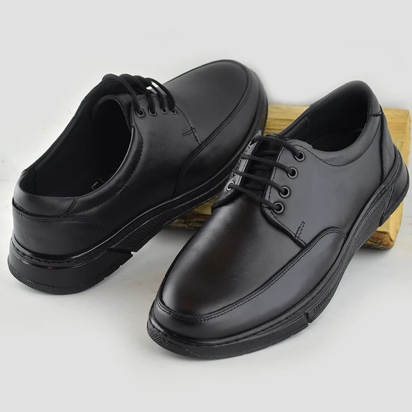 501 Ortopedik Topuk Masajlı Hakiki Deri Kışlık Erkek Ayakkabı - 7