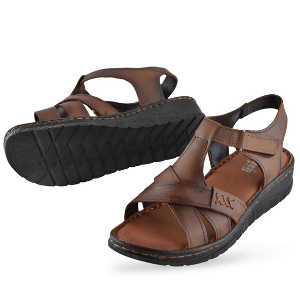 8149 TAM ORTOPEDİK Hakiki Deri Kadın Sandalet Deri Sandalet İvazn - 3