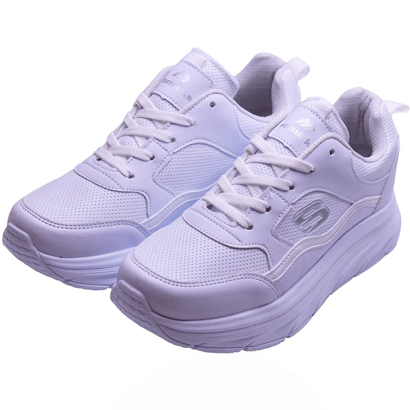 8888 Full Ortopedik Siyah Beyaz Yüksek Taban Kadın Spor Ayakkabı SUYA DAYANIKLI - 6