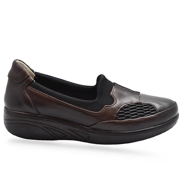 4217 Tam Ortopedik Taban Günlük Hakiki Deri Kadın Ayakkabı Anne Ayakkabısı - 10