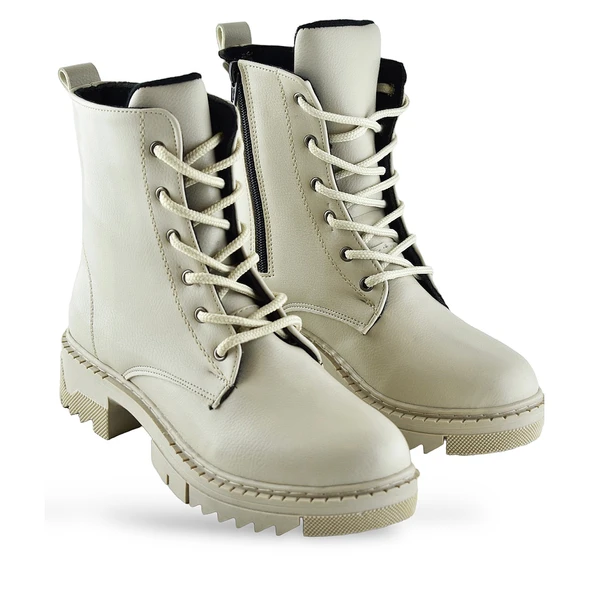 785 Günlük Bağcıklı Fermuarlı Siyah Kadın Bot Ayakkabı Kışlık Bayan Bot - 7