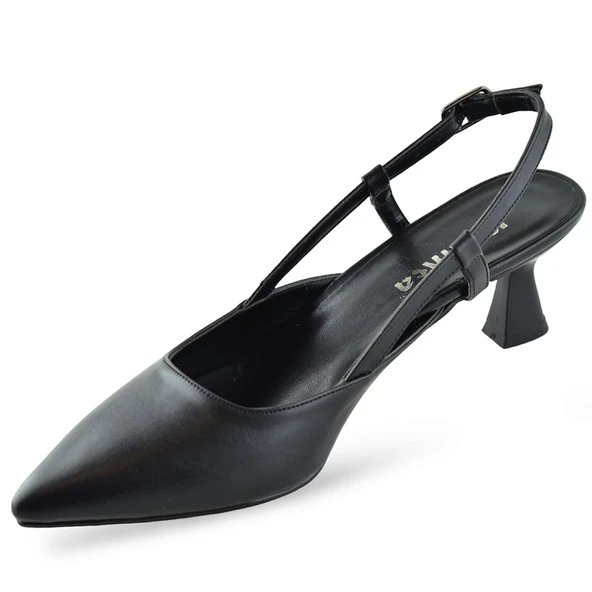 1025 Arkası Açık Kadın Topuklu Ayakkabı 5 cm Abiye Düğün Nişan Kına Gecesi Kdnca