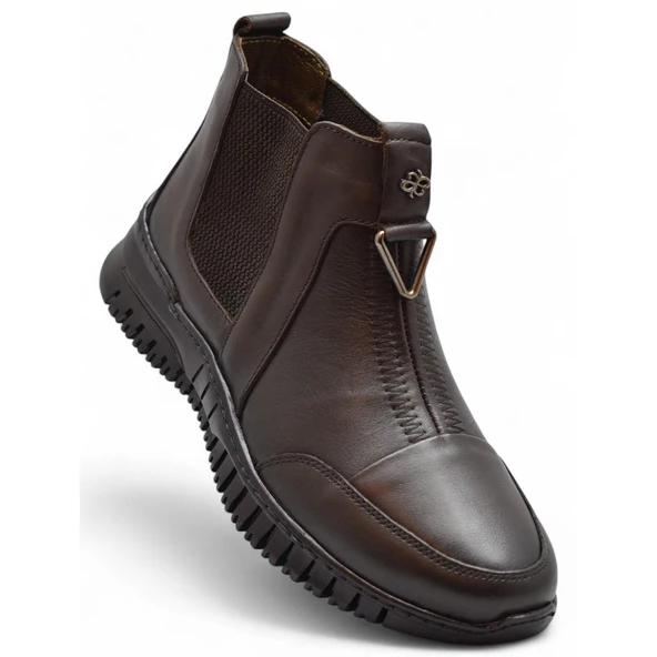 1833 Tam Ortopedik Siyah Hakiki Deri Kadın Bot Ayakkabı Anne Kışlık Deri Bot - 10