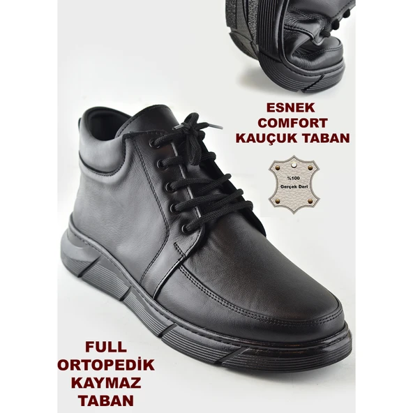 805 Hakiki Deri Klasik Erkek Bot Ayakkabı Ortopedik Taban Erkek Bot