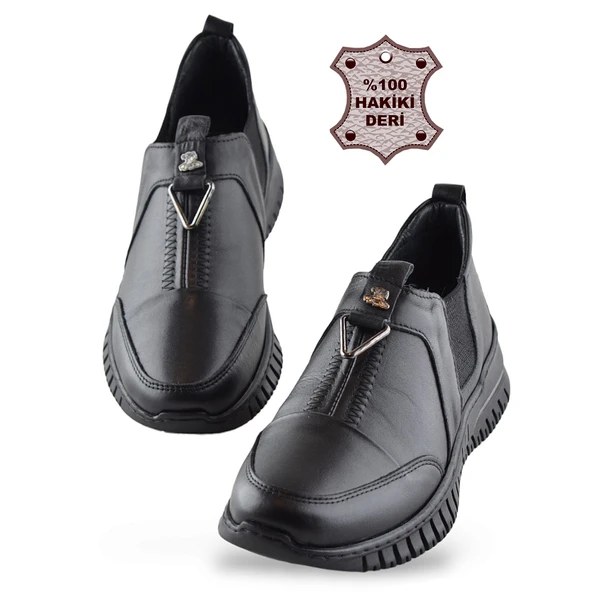 1933 Tam Ortopedik Hakiki Deri Kadın Kışlık Ayakkabı Anne Kışlık Deri Ayakkabı - 6