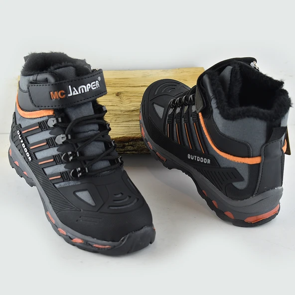 4619 Ortopedik Kaymaz Taban İçi Kürklü Kışlık Çocuk Bot Ayakkabı Jamper - 2