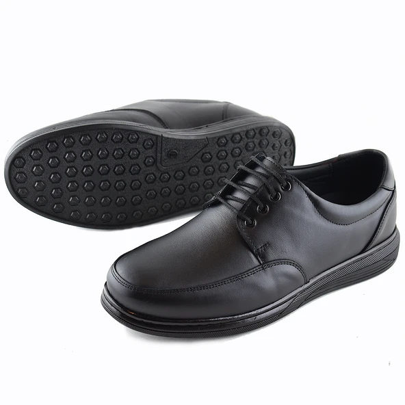 TAB401 Ortopedik Topuk Masajlı Hakiki Deri Kışlık Erkek Ayakkabı Kauçuk Taban - 9