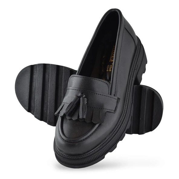 325SZ Rahat Taban Jorjik Günlük Kadın Laofer Ayakkabı Babet Kadın Ayakkabı - 3