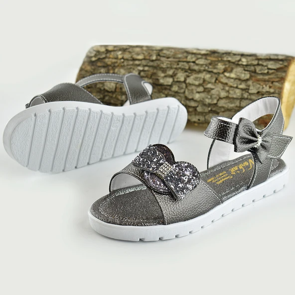 607e Ortopedik Taban Kız Çocuk Sandalet Terlik Düğün Abiye Gündelik Varkan - 8