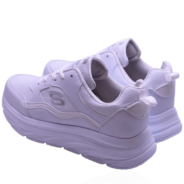 8888 Full Ortopedik Siyah Beyaz Yüksek Taban Kadın Spor Ayakkabı SUYA DAYANIKLI - 4