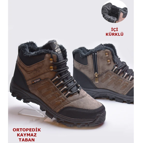 X6 Ortopedik Kaymaz Taban Kürklü Erkek Bot Outdoor Bot - 7