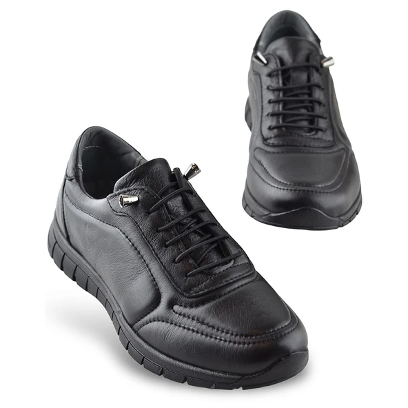 909 Tam Ortopedik Taban Hakiki Deri Erkek Ayakkabı Kadın Ayakkabı Kaymaz Taban Unisex Ayakkabı Lastikli Bağcık - 2