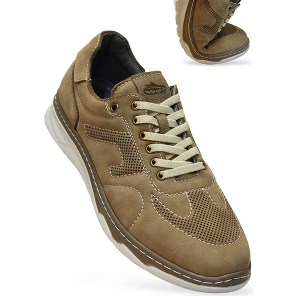 5319  Tam Ortopedik Taban Hakiki Deri Erkek Ayakkabı Hafif Poli Taban Nubuk Süed - 6