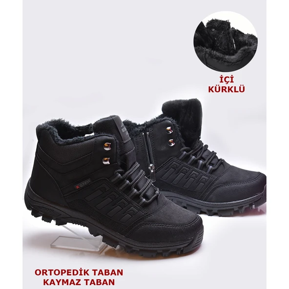 X6 Ortopedik Kaymaz Taban Kürklü Erkek Bot Outdoor Bot - 2