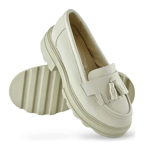 325SZ Rahat Taban Jorjik Günlük Kadın Laofer Ayakkabı Babet Kadın Ayakkabı - 6