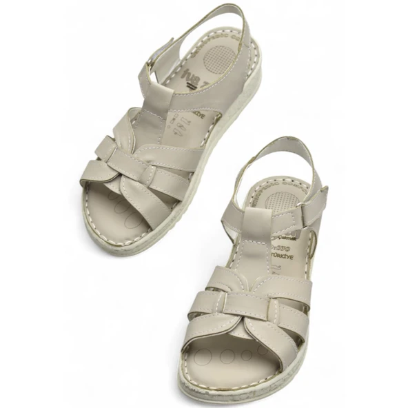 8150 TAM ORTOPEDİK Hakiki Deri Kadın Sandalet Deri Sandalet İvazn - 12