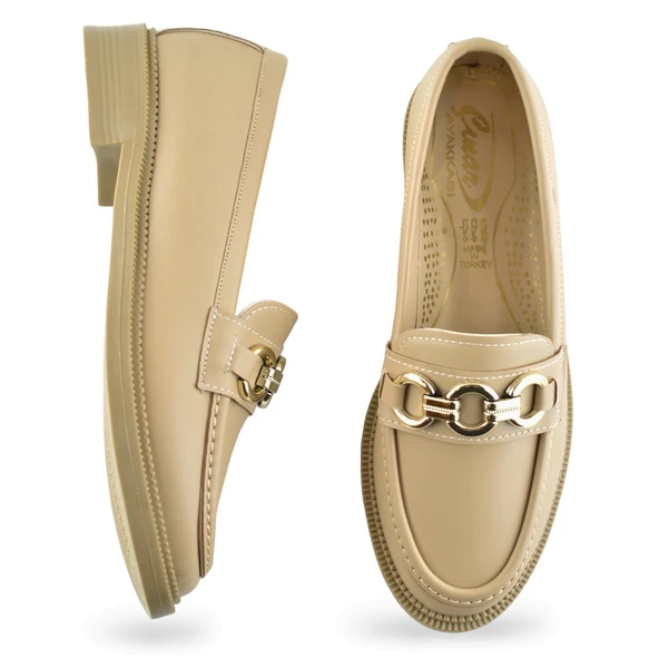 284S Rahat Taban Tokalı Günlük Kadın Babet Ayakkabı Laofer Kadın Ayakkabı Morgül - 6