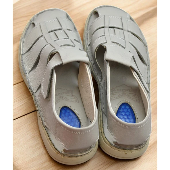 Ayakkabiburada  033 Günlük Hakiki Deri Erkek Sandalet Ayakkabı - 8