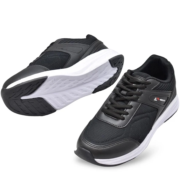 1543 Tam Ortopedik Taban Günlük Unisex Spor Ayakkabı Siyah Beyaz Spor Ayakkabı - 8