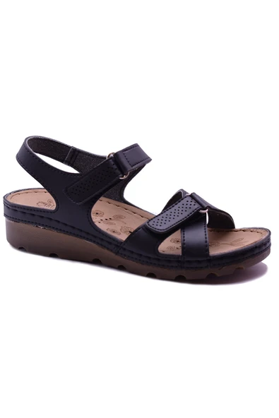 Carlaverde 160107 Anatomik Rahat Siyah Kadın Sandalet - 9