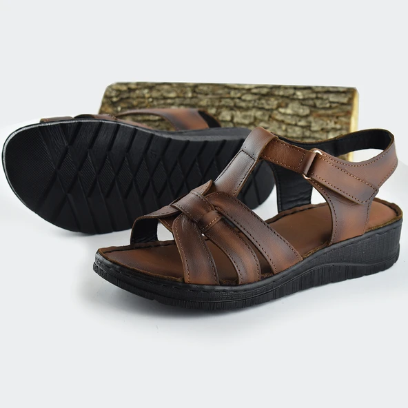 8150 TAM ORTOPEDİK Hakiki Deri Kadın Sandalet Deri Sandalet İvazn - 9