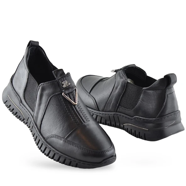 1933 Tam Ortopedik Hakiki Deri Kadın Kışlık Ayakkabı Anne Kışlık Deri Ayakkabı - 9