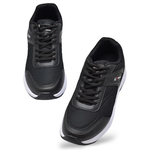 1543 Tam Ortopedik Taban Günlük Unisex Spor Ayakkabı Siyah Beyaz Spor Ayakkabı - 7