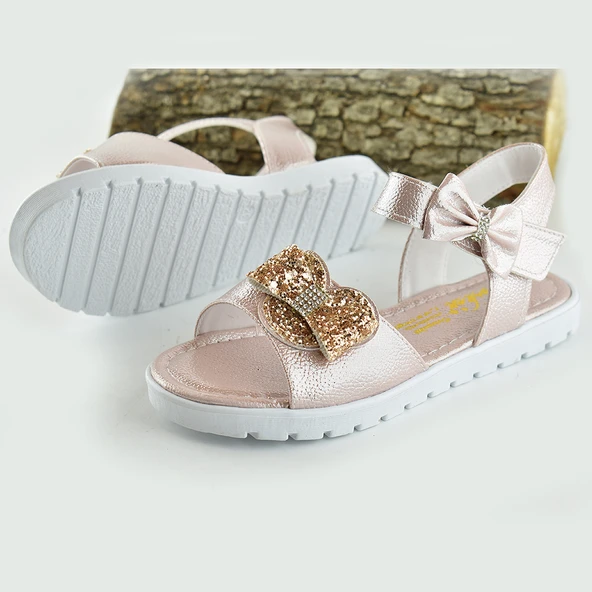 607e Ortopedik Taban Kız Çocuk Sandalet Terlik Düğün Abiye Gündelik Varkan - 12