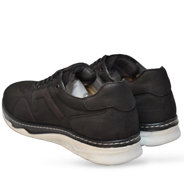 5319  Tam Ortopedik Taban Hakiki Deri Erkek Ayakkabı Hafif Poli Taban Nubuk Süed - 4