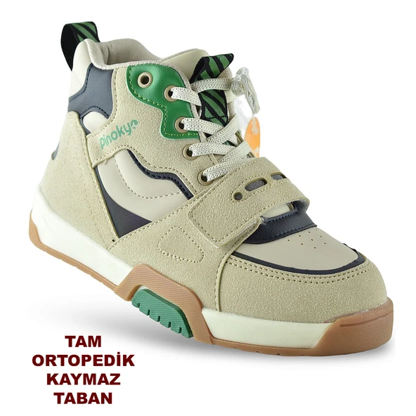 İstanbul Ortopedik Bağcıklı Cırtlı Unisex Çocuk Bot Ayakkabı Kışlık Çocuk Bot - 6