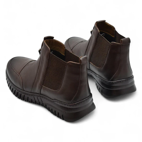 1833 Tam Ortopedik Siyah Hakiki Deri Kadın Bot Ayakkabı Anne Kışlık Deri Bot - 9