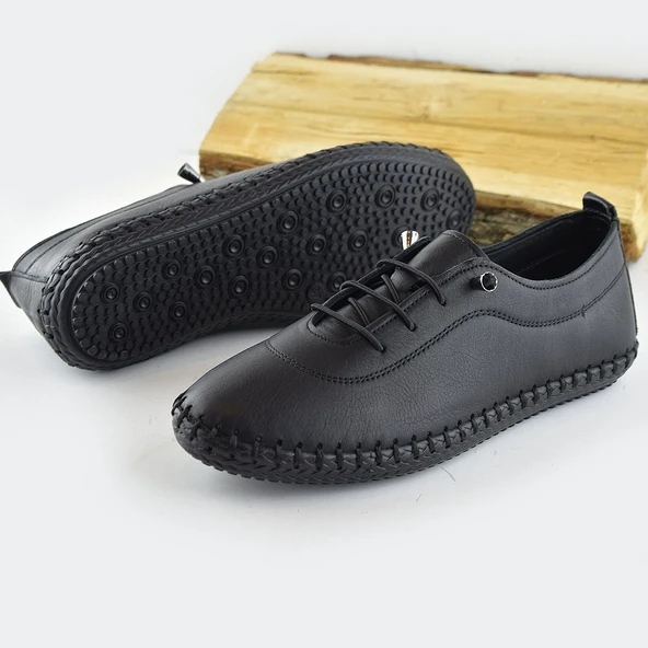 185a ORTOPEDİK Taban Günlük Hakiki Deri Kadın Ayakkabı Deri Babet - 9