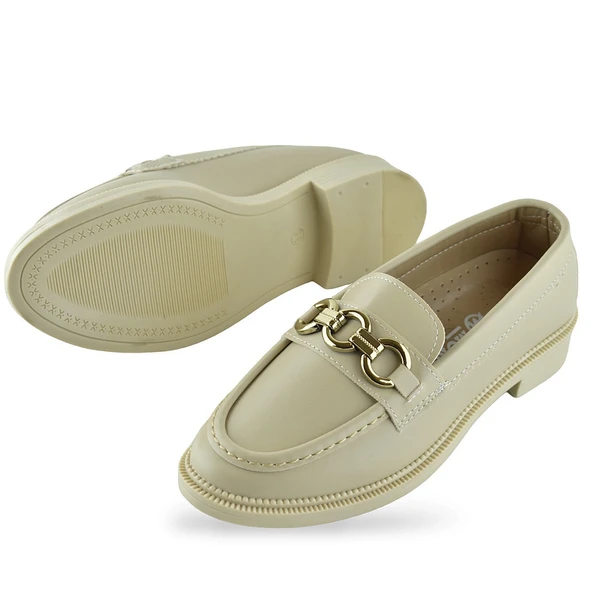 284S Rahat Taban Tokalı Günlük Kadın Babet Ayakkabı Laofer Kadın Ayakkabı Morgül - 10