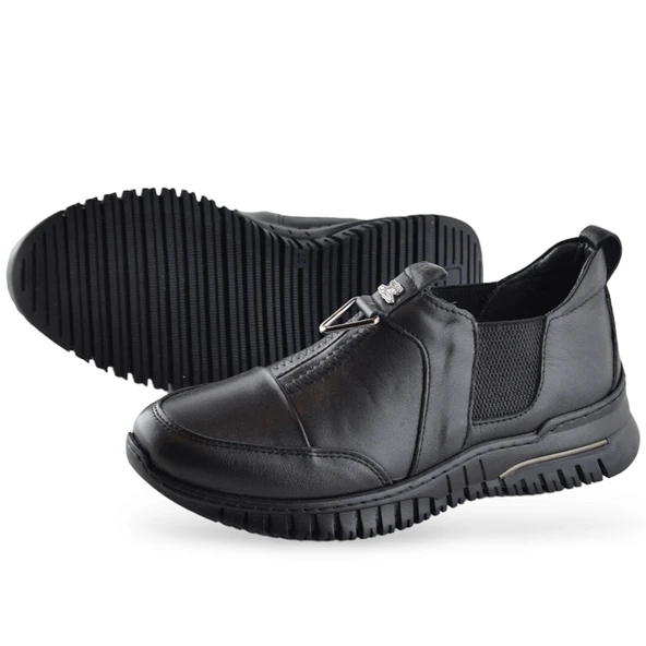 1933 Tam Ortopedik Hakiki Deri Kadın Kışlık Ayakkabı Anne Kışlık Deri Ayakkabı - 7