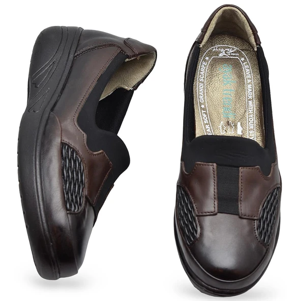 4217 Tam Ortopedik Taban Günlük Hakiki Deri Kadın Ayakkabı Anne Ayakkabısı - 11