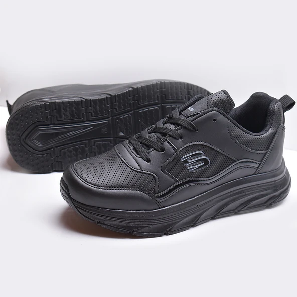 8888 Full Ortopedik Siyah Beyaz Yüksek Taban Kadın Spor Ayakkabı SUYA DAYANIKLI - 12