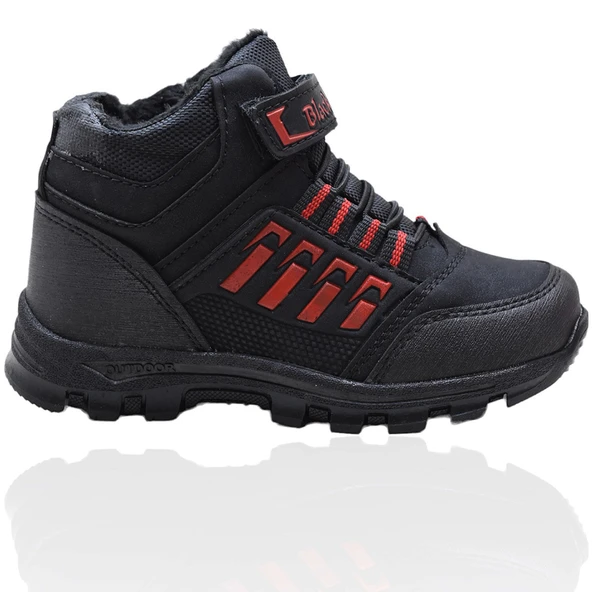 542 Ortopedik Kaymaz Taban İçi Kürklü Kışlık Çocuk Bot Ayakkabı Blacksea - 6