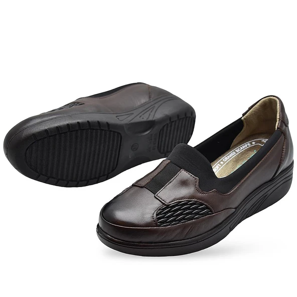 4217 Tam Ortopedik Taban Günlük Hakiki Deri Kadın Ayakkabı Anne Ayakkabısı - 9