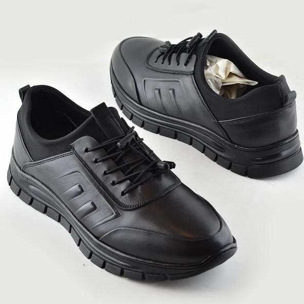 706 Tam Ortopedik Kauçuk Kaymaz Taban Hakiki Deri Kışlık Erkek Ayakkabı - 3