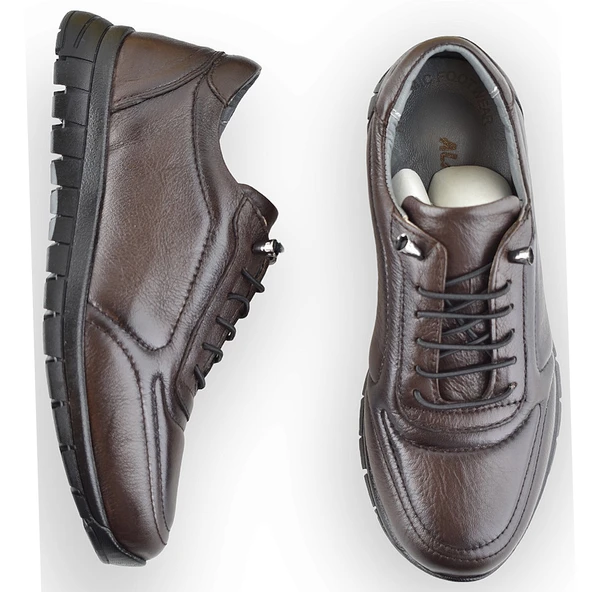 909 Tam Ortopedik Taban Hakiki Deri Erkek Ayakkabı Kadın Ayakkabı Kaymaz Taban Unisex Ayakkabı Lastikli Bağcık - 9