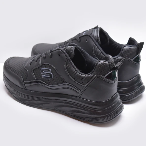 8888 Full Ortopedik Siyah Beyaz Yüksek Taban Kadın Spor Ayakkabı SUYA DAYANIKLI - 9