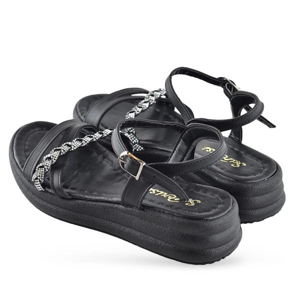 8625 Ortopedik Taban Kadın Sandalet Günlük Düğünlük Nişan Kına Aykakabısı - 5