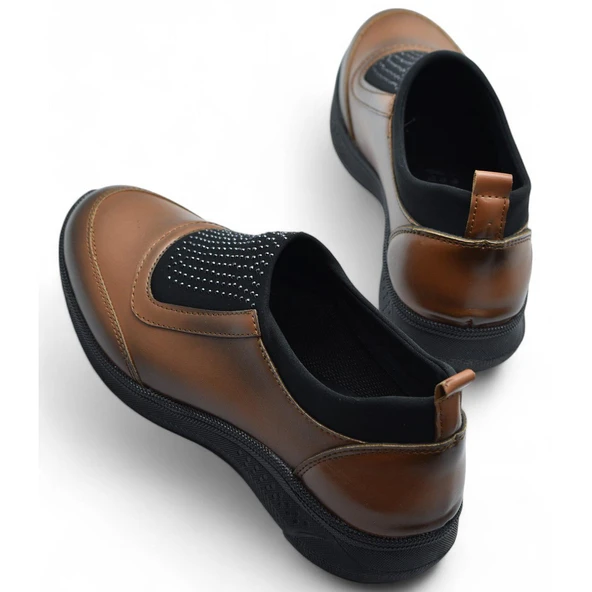 240P Taşlı Rahat Jelli Ortopedik Taban Günlük Kadın Ayakkabı Babet Casual Günlük Ayakkabı - 10