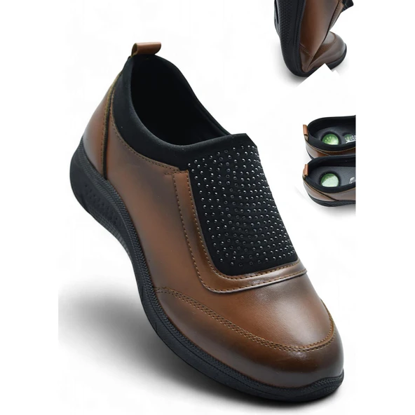 240P Taşlı Rahat Jelli Ortopedik Taban Günlük Kadın Ayakkabı Babet Casual Günlük Ayakkabı - 8