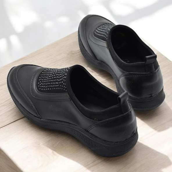 240P Taşlı Rahat Jelli Ortopedik Taban Günlük Kadın Ayakkabı Babet Casual Günlük Ayakkabı - 6